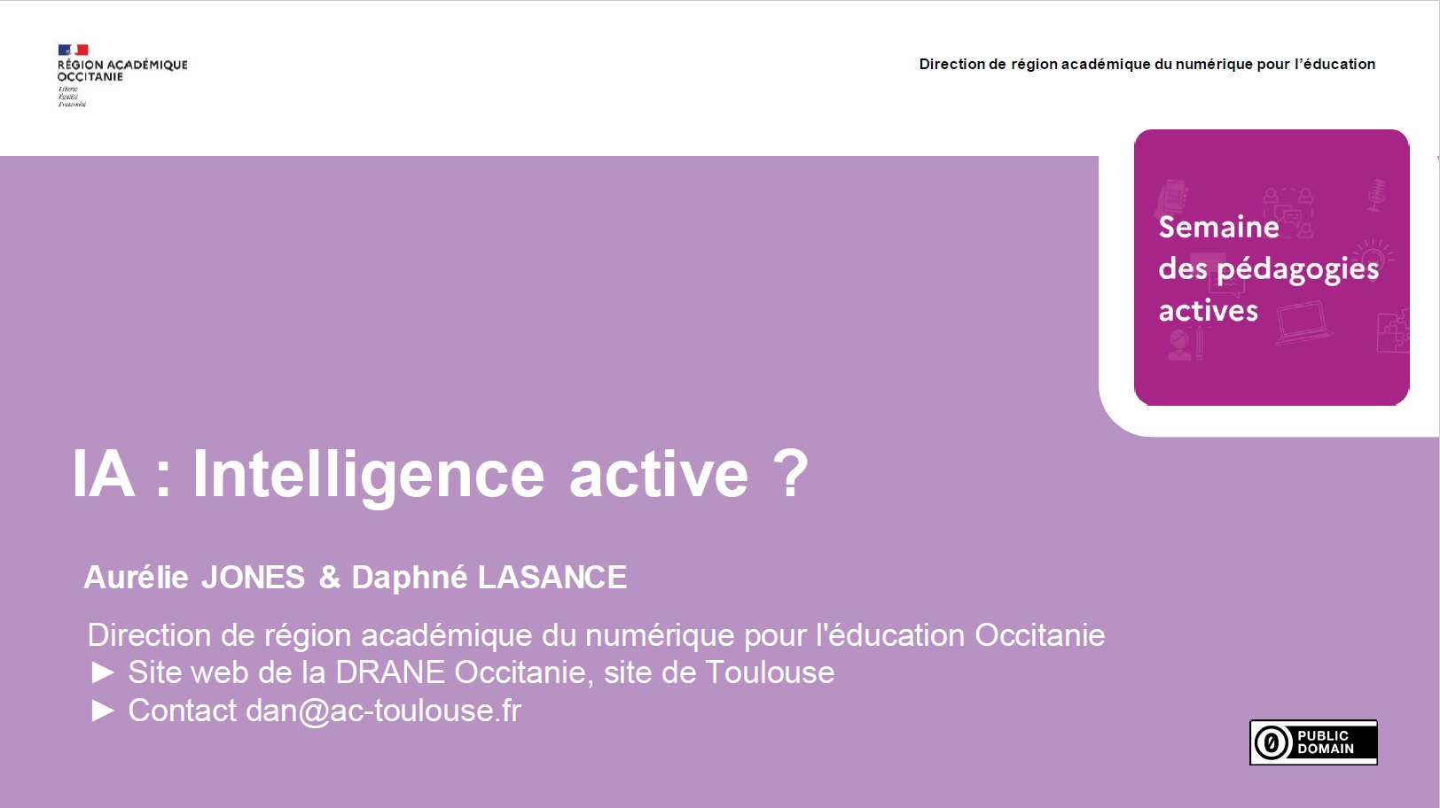 PodEduc Numérique éducatif Conference Ia Intelligence Active