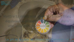 Test de pH sur pâte de ciment