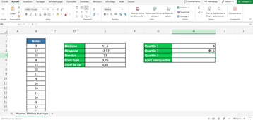 Excel - statistiques