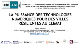 La puissance des technologies numériques pour des villes résilientes au climat – EduBIM 2022