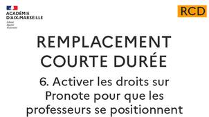 RCD : 6.Activer les droits sur Pronote pour que des enseignants puissent se porter volontaires pour du remplacement