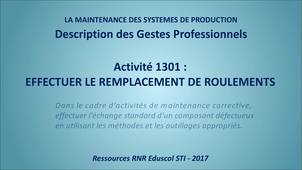 Vidéos de gestes professionnels: Déroulement d’une opération d’échange standard de roulements.