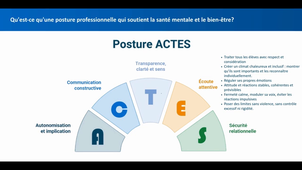Qu'est-ce qu'une posture professionnelle qui soutient la santé mentale et le bien-être?
