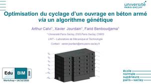 Optimisation du cyclage d'un ouvrage en béton armé via un algorithme génétique – EduBIM 2020