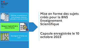 Exposé des règles de mise en forme des sujets conçus pour la BNS Enseignement Scientifique