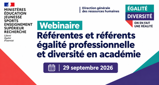 Webinaire Référentes et référents égalité professionnelle et diversité - DGRH MED - 29.09.2026