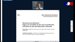 WEBINAIRE ANIMATION RESEAU DES CONSEILLERS TECHNIQUES INFIRMIERS - Enjeux et actualités en lien avec la profession infirmière au sein de l’éducation nationale