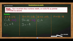 RELATIFS- Soustraction 5eme