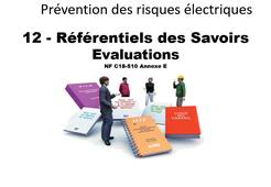 12 - Référentiels des Savoirs Evaluations