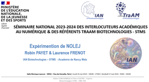 Expérimentation NOLEJ, Nancy-Metz - SemNat Biotechnologies-STMS