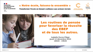 Les routines de pensée pour favoriser la réussite des EBEP et de tous les autres.