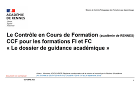 CCF- Dossier de guidance academique