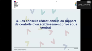 Webinaire d'accompagnement 4 Formation des référents académiques au contrôle des établissements privés sous contrat