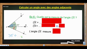 ANGLES calculer avec des angles adjacents