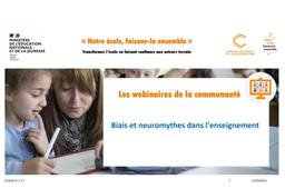 Communauté NEFLE: Sciences cognitives: Neuromythes et biais cognitifs