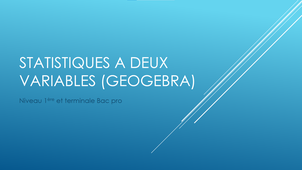 Statistiques à deux variables (GEOGEBRA)