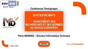 Soutien de MINnD et avancement des recherches et des normes au niveau européen – EduBIM 2020