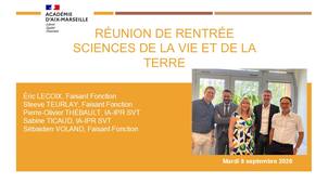 La visio de réunion de rentrée 2026-2027 des IA-IPR de l'académie d'Aix-Marseille des sciences de la vie et de la Terre