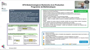 PNF 2023/2024 - 1er webinaire : Rénovation du BTS BIOTECHNOLOGIES EN RECHERCHE ET EN PRODUCTION