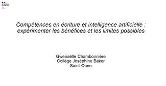 Compétences en écriture et intelligence artificielle : expérimenter les bénéfices et les limites possibles