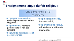 Enseignement laïque du fait religieux