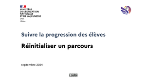 Suivre la progression des élèves > Réinitialiser un parcours