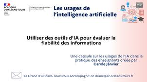 IA avec les élèves - Utiliser des outils IA avec les élèves pour évaluer la fiabilité des informations