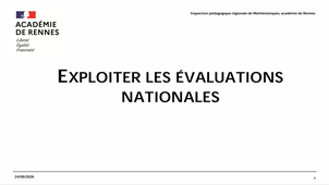 Exploiter les évaluations nationales