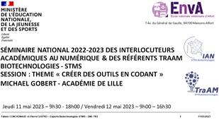 2023 - Créer des outils pédagogiques avec HTML / JS / CSS -  SemNat Biotechnologies-STMS