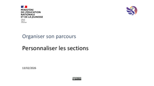 Personnaliser les sections