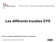 les différents troubles DYS