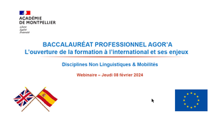 pnf-BacPro-AGOrA - L'ouverture à l'international et ses enjeux - Académie de Montpellier