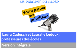 Entretien avec Laura Cadosch et Lauralie Ledoux, professeures des écoles