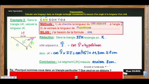 TRIGONOMETRIE - Calculer une longueur