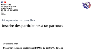 Inscrire des participants dans un parcours Elea