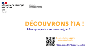 Cycle Découvrons l'IA. 1. Prompter est-ce enseigner ?