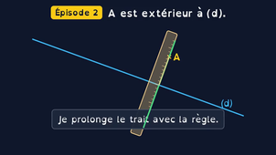 Perpendiculaire à (d) passant par A (A extérieur à (d)) Version OpenDyslexic sous-titrée et traduite