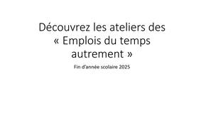 Ateliers emplois du temps autrement