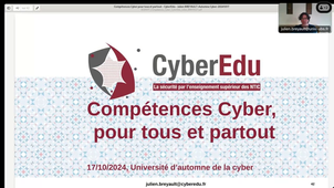 La démarche CyberEdu et la matrice des compétences des métiers Cyber (Association CyberEdu) - Université d'automne de la Cyber