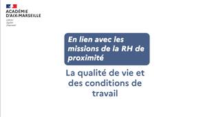 En lien avec la RH de proximité : les missions de la Référente académique QVCT