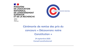 Cérémonie 2025 de remise des prix du concours « Découvrons notre Constitution »