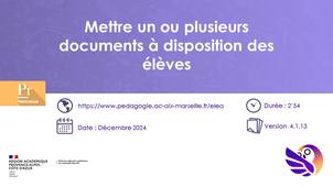 Eléa - Mettre un ou plusieurs documents à disposition des élèves