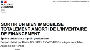 Sortir un bien immobilisé totalement amorti de l'inventaire de financement - ORDO