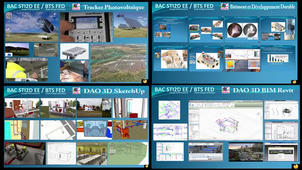 BIM - Visites virtuelles et réalité virtuelle immersive lunettes VR avec REVIT: assemblage des 4 mosaiques