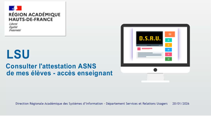 Consulter l'attestation ASNS d'un élève