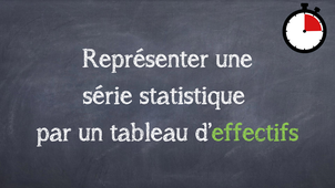 STATISTIQUES - Tableau d'effectifs