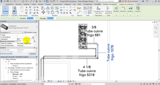 BIM - Création des réseaux frigorifiques dans REVIT : Annoter les canalisations fluide frigorifique