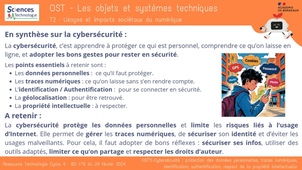 OST1l-Cybersécurité : protection des données personnelles, traces numériques (témoins de connexion, géolocalisation), identification, authentification, respect de la propriété intellectuelle