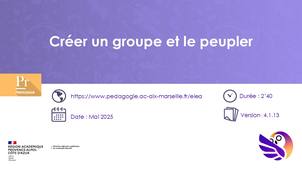 Eléa - Créer un groupe et le peupler