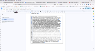 tutoriel pour numéroter les lignes d'un texte sous google doc.
